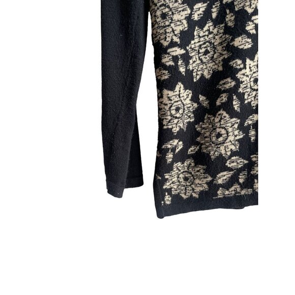 J. Jill Single Button Cotton Blend Black Tan Cardigan Sweater V-Neck Size XS - Picture 5 of 6